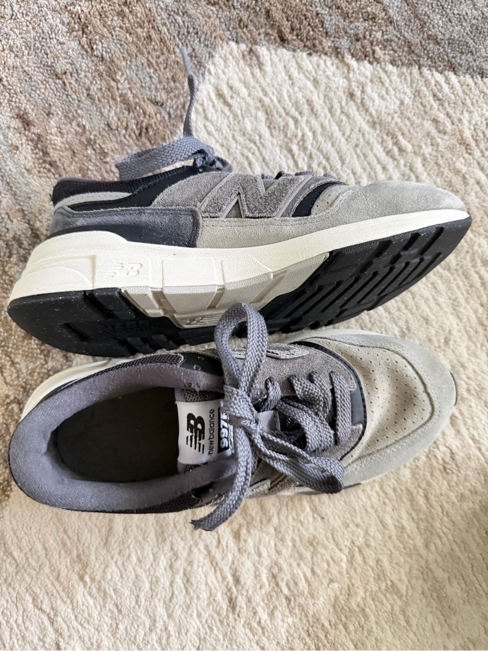 New Balance Kids' 997R Grey Suede Sneaker